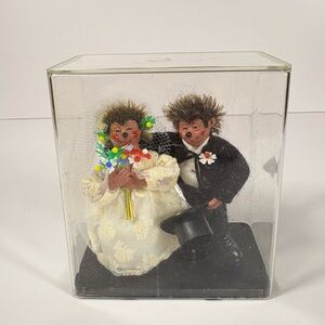 Vintage Original Peter-Figuren Austrian Hedgehog Bride & Groom Wedding